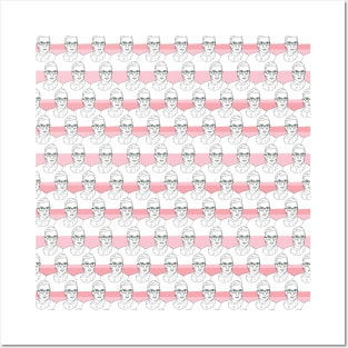 Ruth Bader Ginsburg Pink Pattern Posters and Art